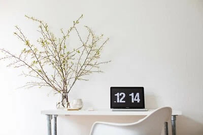 Reclaimed Scaffold Board White Wash Desk With Steel Legs - Image 1 of 4