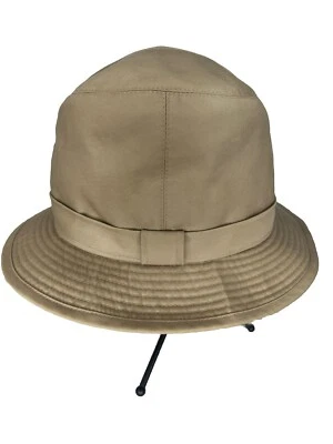 Редкий винтажный Burberry's London бежевый ведро золото/белый ярлык шляпа 7 1/4» унисекс 90-х - Изображение 1 из 4