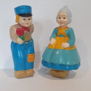 Vintage 6,5 Zoll Blasform Paar Paar 2 niederländische Figuren - Bild 1 von 6