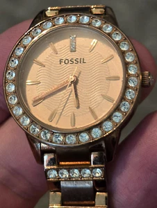 Fossil Womens Rose Gold Stainless Steel Analog Dial Watch JK546 - Great Piece! - Picture 1 of 4