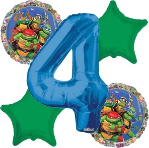 TMNT Teenage Ninja Turtle 4. Geburtstag Party Mutant Ninja Ballon Blumenstrauß Deko - Bild 1 von 4