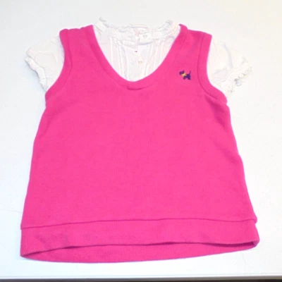 Camisa en capas para niñas talla 6X rosa blanco pieles duras Foto 1 de 4