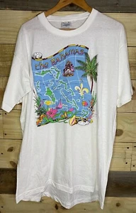 Vintage 90’s The Bahamas Islands Graphic White Shirt Tee Adult 2xl Perfect! - Picture 1 of 5