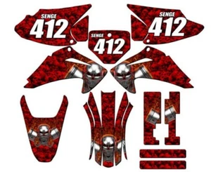 2003-2007 CRF 150 F FLAMING GEARHEAD Red Senge Graphics Kit Compatible with H - Picture 1 of 10