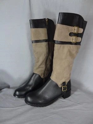 Bella Vita Knee High Man Made Materials Riding Boots Black Beige size 7W - Image 1 of 4
