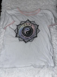 Vans junior sz. XS white w/pink fun design tee. Cute, soft - Picture 1 of 8
