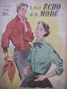 Magazine 1954 - LE PETIT ECHO DE LA MODE N°02 - furs coats short tailors - Picture 1 of 2