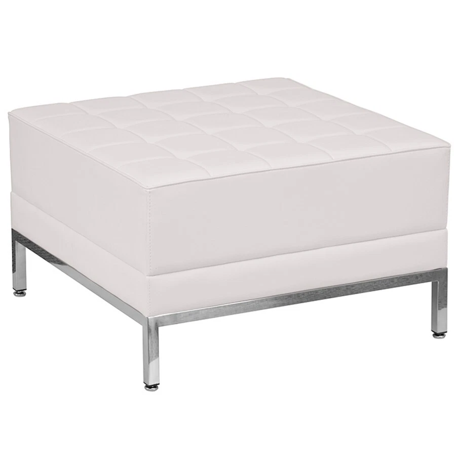Flash Hercules Imagination Melrose White Ottoman - ZB-IMAG-OTTOMAN-WH-GG - Image 1 of 1