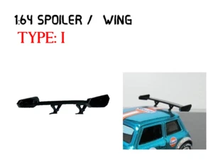 SW-I 1:64 Spoiler Personalizado/Ala Negro Acrílico Autoensamblaje Hot Wheels Tomica - Imagen 1 de 2