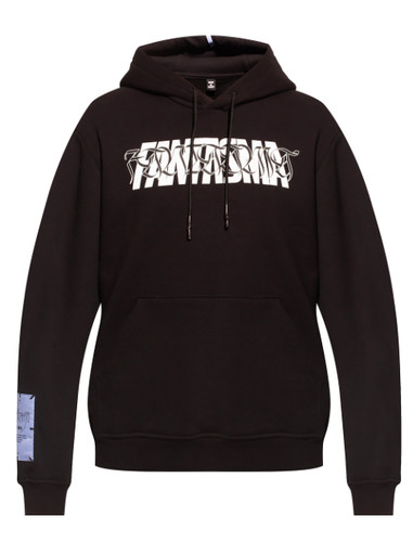 Felpa con cappuccio CLEARANCE MCQ Alexander McQueen Fantasma stampa slogan taglia X LARGE