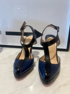 LOUBOUTIN size 39 Tbar Midnight Blue pumps - Picture 1 of 8