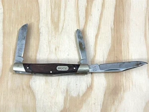 BUCK 373 Stockman Wood Handle TWO Blade Folding Pocket Knife - See Photo - Picture 1 of 5