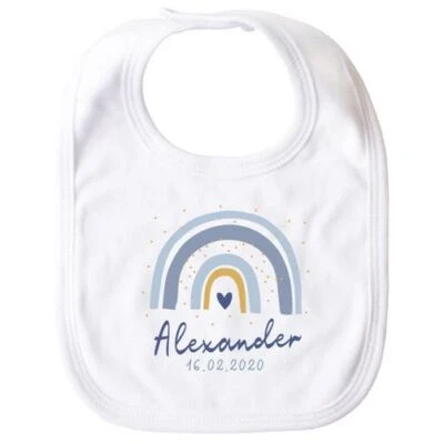 SPECIALME Personalized Baby Bibs with Name and Date of Birth Gift of Birth