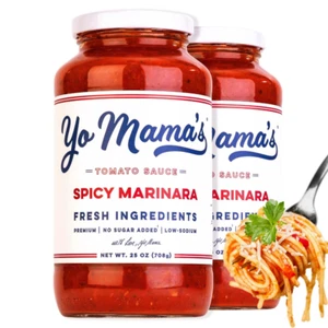 Yo Mama'S Foods Keto SPICY Marinara Pasta Sauce - Pack of (2) - No Sugar Added, - Picture 1 of 26