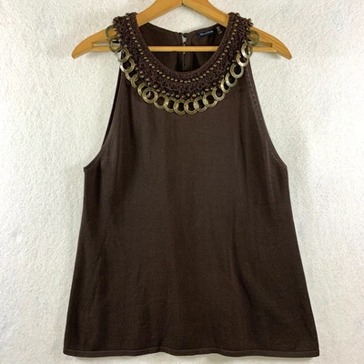 Magaschoni женщин богемное Майка Sz S/M коричневый цыганский фестиваль металлический подвеской бисером  - Изображение 1 из 4