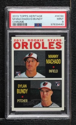 Heritage Chrome Stars 2013/999 Manny Machado Dylan Bundy PSA 9 como nuevo novato radiocontrol Foto 1 de 2