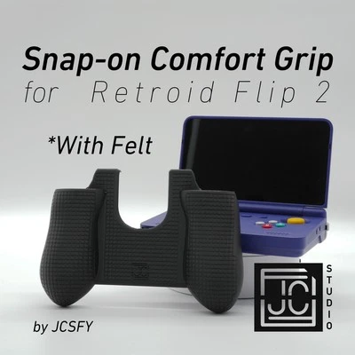 Felt Thick Comfort Grip for Retroid Flip 2 by JCSFY Snap-on Ergonomic Case