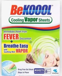 Cooling Gel Vapor Sheets Bekoool 4ct Drug Free - Picture 1 of 2