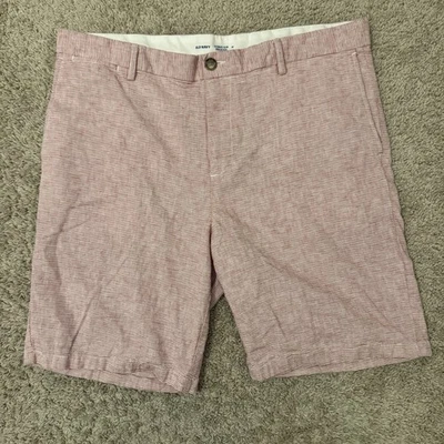 Pantalones Cortos Chinos Old Navy Para Hombre 40 Rayas Rojas 9.5” Lino Ultimate Slim Integrado Flex Foto 1 de 4