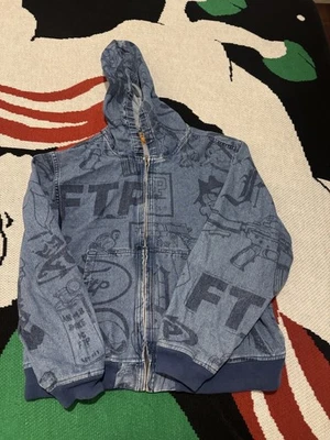 Chaqueta de mezclilla FTP corta etiqueta naranja chaqueta de mezclilla talla grande Foto 1 de 4