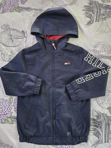 TOMMY HILFIGER Navy Blazer Windbreaker Boys Zip Jacket Size 5 Preowned GC - Picture 1 of 10