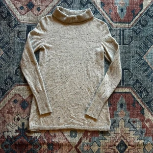 Suéter Talbots Pure Cashmere Moteado Cuello Alto Beige Para Mujer XS Lujo Suave - Imagen 1 de 7