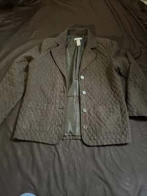 Laura Scott Quilted Brown Jacket Women's Large - Image 1 of 4