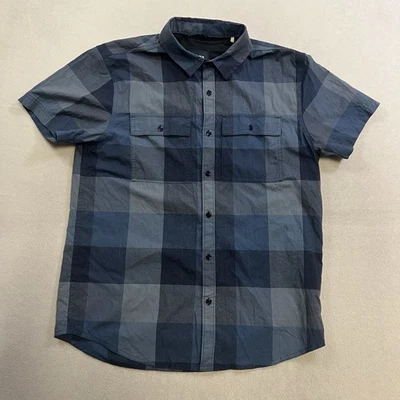 Prana Garvan Shirt Men’s Medium Blue Button Up Short Sleeve Stretch Vented - Image 1 of 4