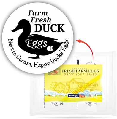 120 etiquetas adhesivas de cartón de huevos de pato | blancas | huevos frescos de granja | 4 6 12 15 18 30  Foto 1 de 4