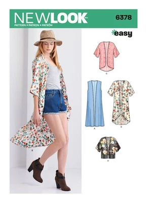 NEW LOOK 6378 MISSES'  KIMONO Easy Sewing pattern with variations Sizes XS - XL - Image 1 of 4