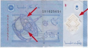Mazuma *M5742 Malaysia Zeti Polymer $1 GX1625651 Misalignment & Shadow Error AVF - Picture 1 of 2