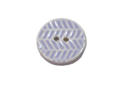 Purple Chevron Ceramic Round Button x 1 piece 1 1/4 inches Diameter Glazed B55 - Image 1 of 4