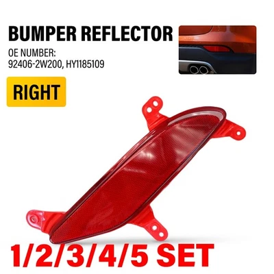 Lente reflectora de parachoques trasero pasajero para Hyundai Santa Fe Sport 2013-2016 juego de 1-5 Foto 1 de 4