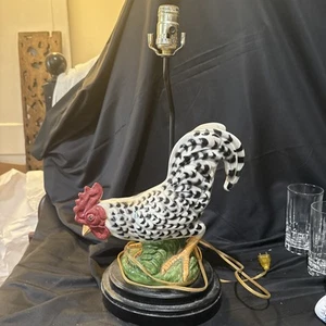fritz and floyd Classics 1992 Spotted Rooster Lamp Crack To Base - Picture 1 of 12