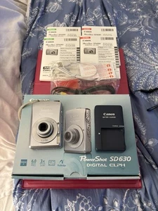 Canon ELPH SD630-SILVER-6.0 MP-Digital Camera-SD Card -Accessories In Box-Tested - Picture 1 of 16