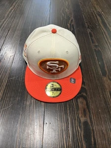 New Era 59FIFTY San Francisco 49ers 7 1/2 Fitted Hat White Orange NEW Super Bowl - Picture 1 of 8