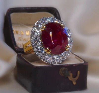 18K Ruby Diamond Ring Vintage Unheated GIA Certified VS Fine Huge 15.53 Carats! - Image 1 of 4