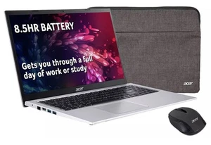 Acer Aspire 3 A315-35 15.6" Laptop Celeron N4500 4GB 128GB Silver Sleeve Mouse - Afbeelding 1 van 8