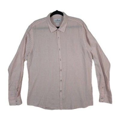 Europann Saint Tropez Soft Linen L/S Shirt Size 4 (XL) Light Pink White Stripes - Image 1 of 4