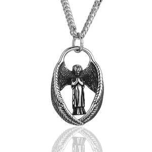 Collar colgante Buda amuleto ángel acero inoxidable para hombre joyería regalo - Imagen 1 de 7