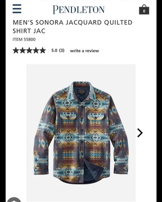 Pendleton Men’s Sonora Jacquard Quilted Shirt Jacket Navajo Southwestern Pattern - Image 1 of 4