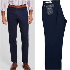 Tommy Hilfiger TH Flex Stretch Performance Navy Tech Anzughose 33/32 Neu mit Etikett - Bild 1 von 8