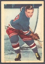 1953 -54 PARKHURST HOCKEY #61 ED KULLMAN VG-EX NEW YORK N Y RANGERS card