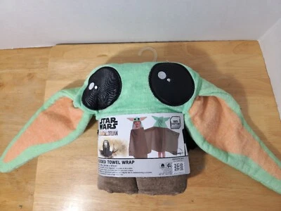 Disney Star Wars Mandalorian El Niño Bebé Yoda TOALLA CON CAPUCHA Envoltura 24" x 50" NUEVO Foto 1 de 4