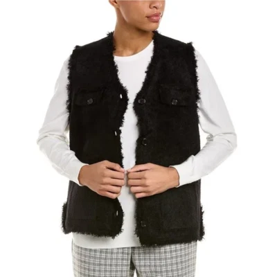 Chaleco negro de piel Max Studio para mujer con bolsillos, estilo # 2707620, talla S Foto 1 de 4