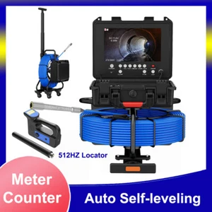 Sewer Camera with 512HZ Locator Meter Counter Trolley Pull Rod Pipe Inspection - Picture 1 of 23