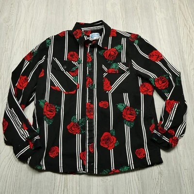 VINTAGE Fresh Prints of Bel Air Shirt Adult XL Rose Print Button Up Cotton - Image 1 of 4