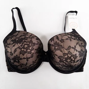 Le Mystere Bra 38DDD/F Black Lace Perfection T Shirt Bra Memory Foam Padded NEW - Picture 1 of 8