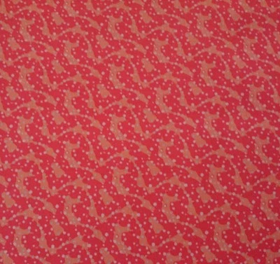 Mulberry Dan Bennett BTY Rowan Dark Orange Aqua on Coral Abstract - Image 1 of 3