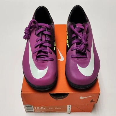 Nike Jr. Mercurial Victory II Turf Kids Soccer Shoes Red Plum-White - Image 1 of 4